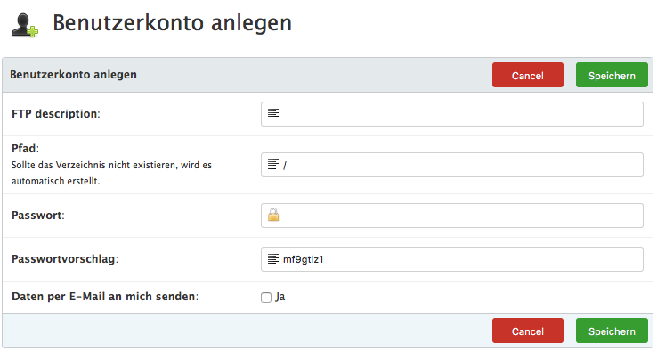 FTP-User anlegen